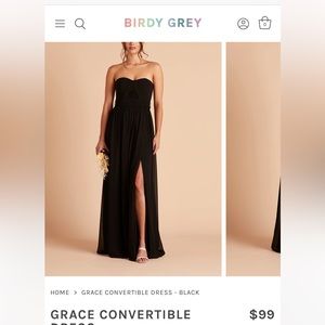 Birdy grey convertible dress. Black.